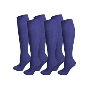 Navy Blue 6 Pack Bundled Knee High Socks
